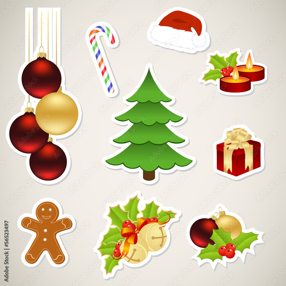Paper christmas elements Paper christmas elements
