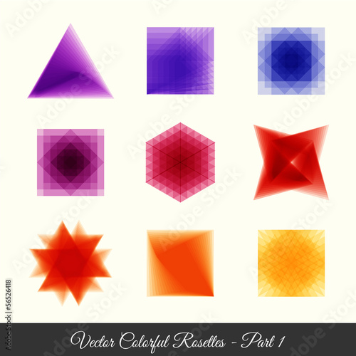 9 colorfull geometric rosettes part 1