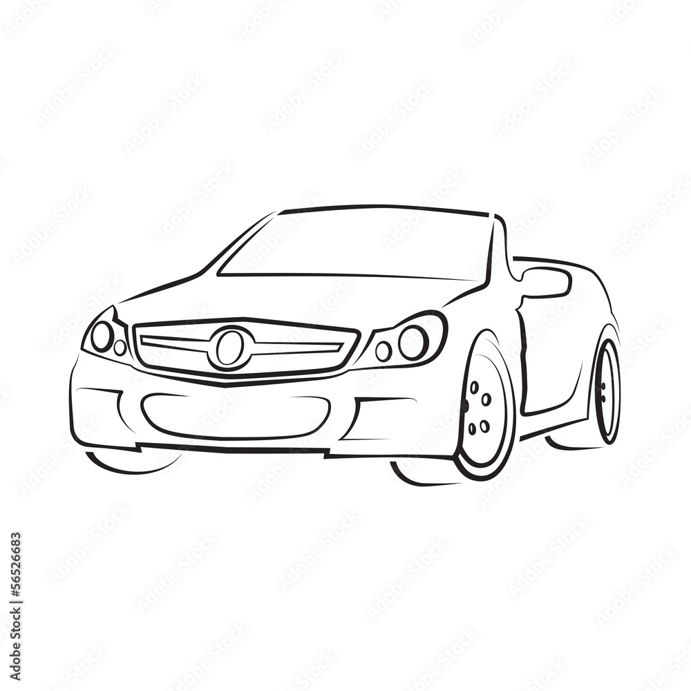 vector illustration of a sports car cabriolet