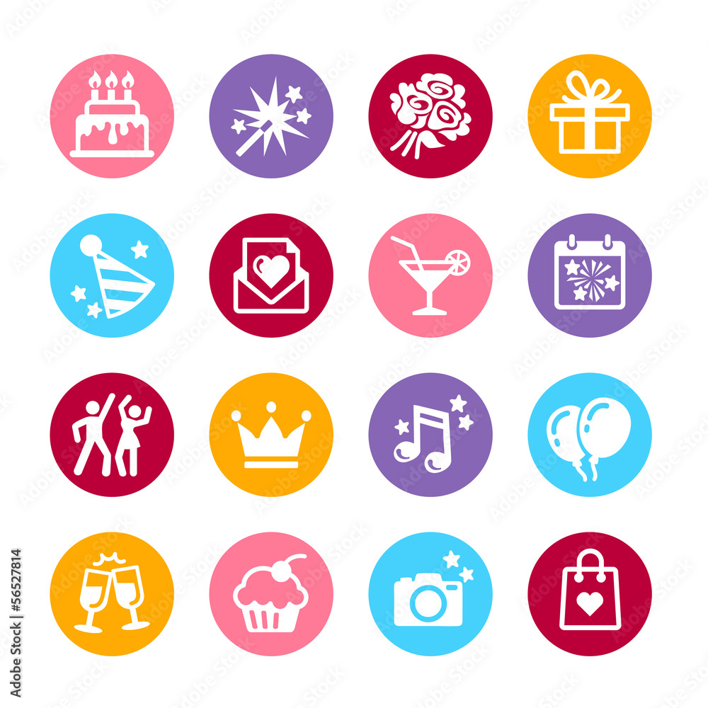 16 web icon set - Party, Birthday and celebration 16 web icon set - Party, Birthday and celebration