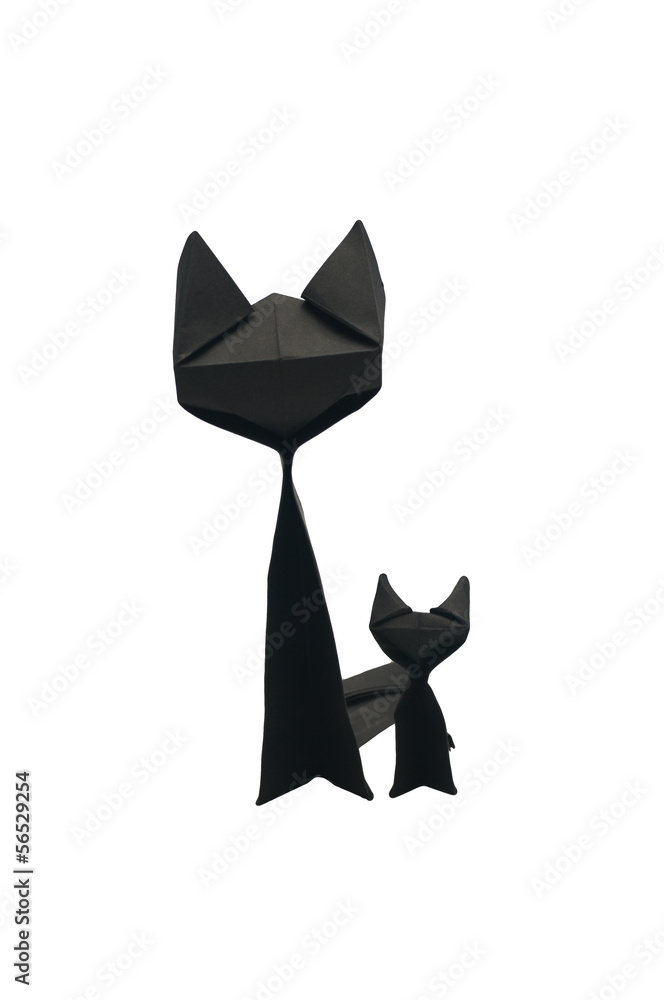 Obraz premium Black paper cat .