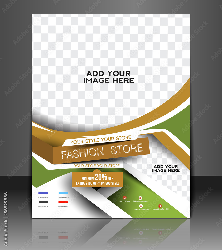 Fototapeta premium Fashion store Front Flyer & Poster Cover Template