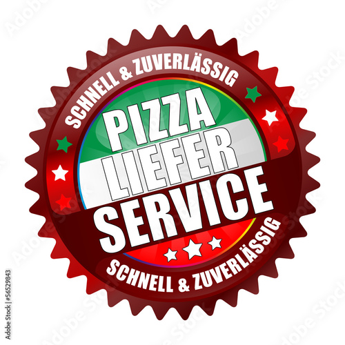 Bügel Button Kranz red Pizza Lieferservice