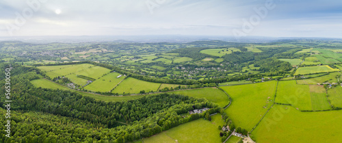 Idyllic rural  aerial view  Cotswolds UK