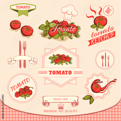 tomato vegetables, product label packaging design
