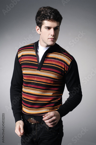 Portrait of a handsome young male in sweater