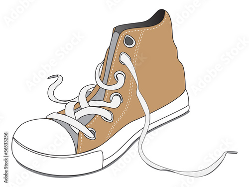 One brown shoe