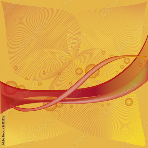 red wave with stripes and bubbles