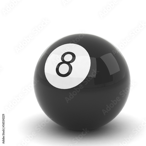 Billiard ball isolated on white