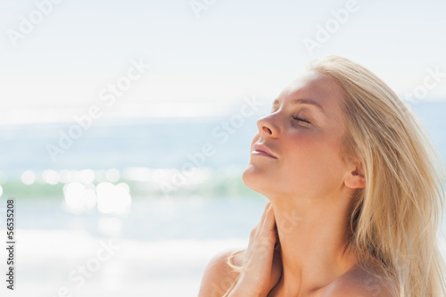 Beautiful woman enjoying the sun