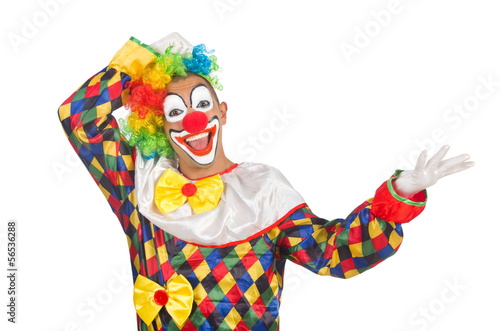 Obraz na płótnie Funny clown isolated on white