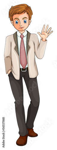 A man doing a hand signal