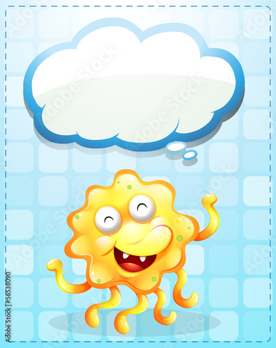 A yellow monster with an empty callout