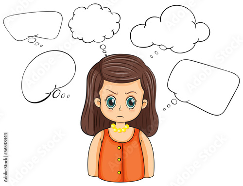 An angry woman with empty callouts