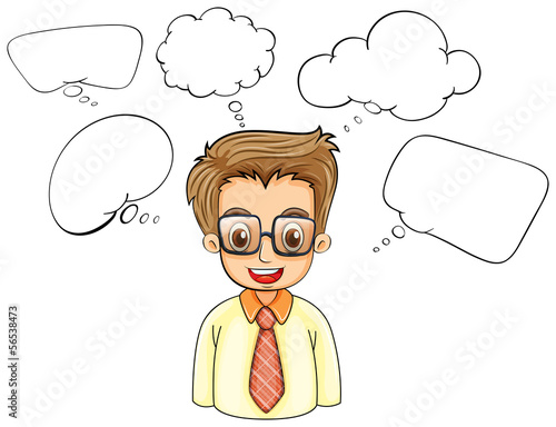 A smart man with empty callouts