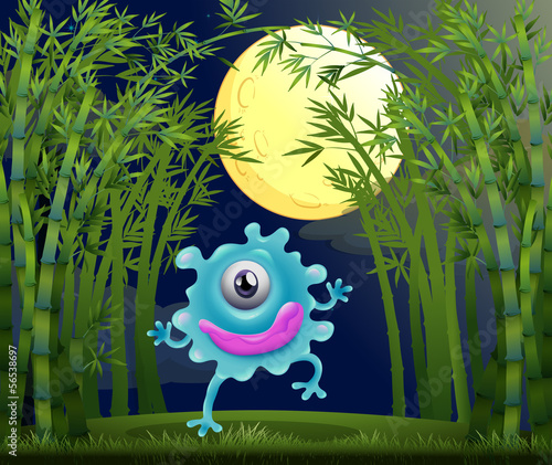 A rainforest with a one-eyed monster