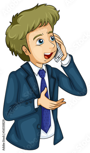 A businessman using a cellular phone