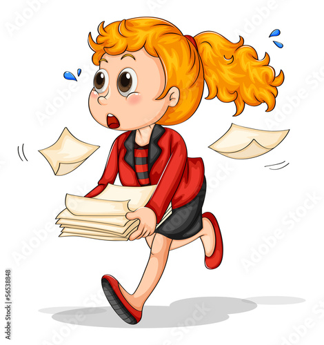 A busy office worker