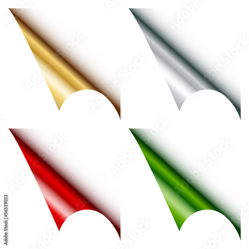 Set Of 4 Web Corners Metallic Angled Christmas