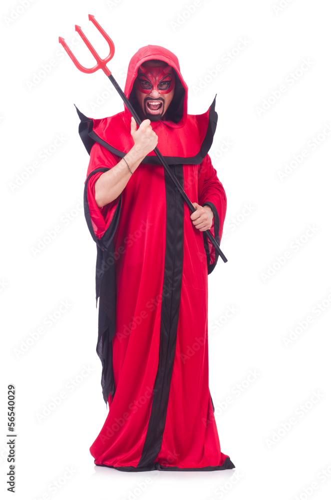 Fototapeta premium Man devil in red costume