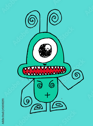 Cartoon cute monsters alien character photo