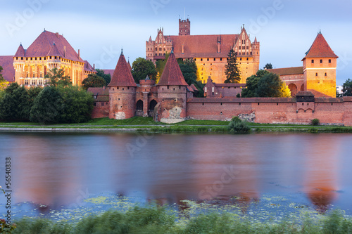 Malbork at night, Pomerania, Poland