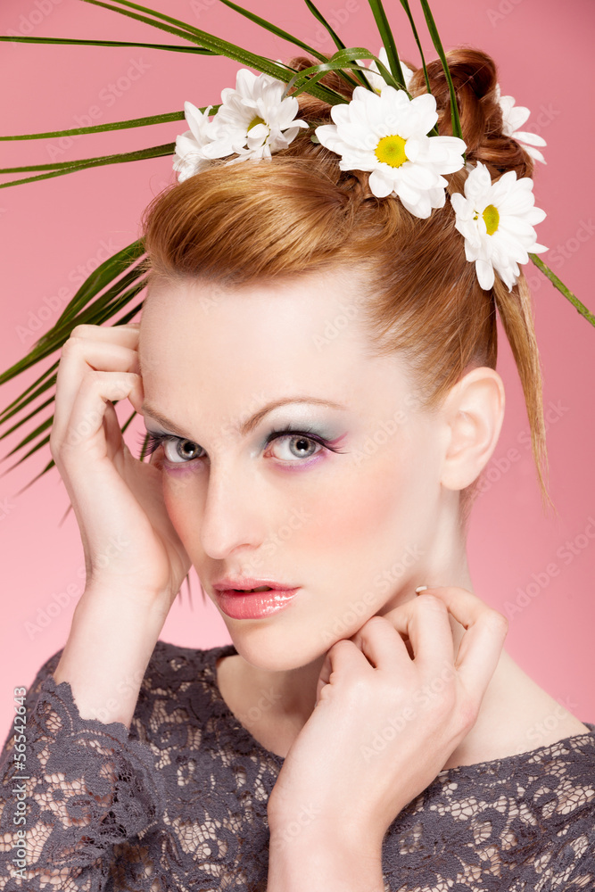 Fototapeta premium Floreal hairstyle