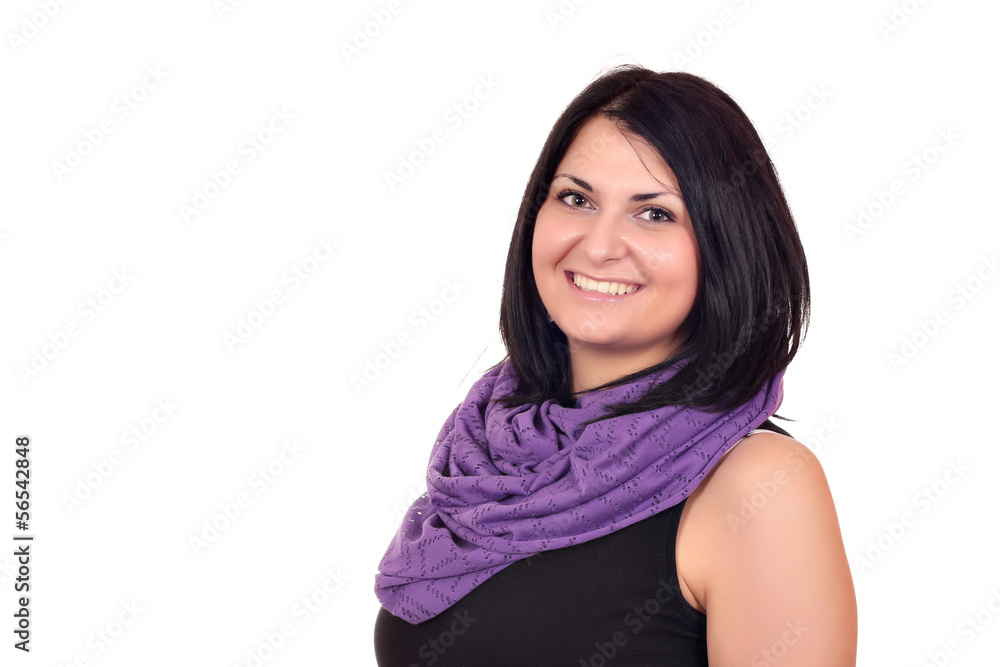 happy beautiful 20s girl portrait on white happy beautiful 20s girl portrait on white
