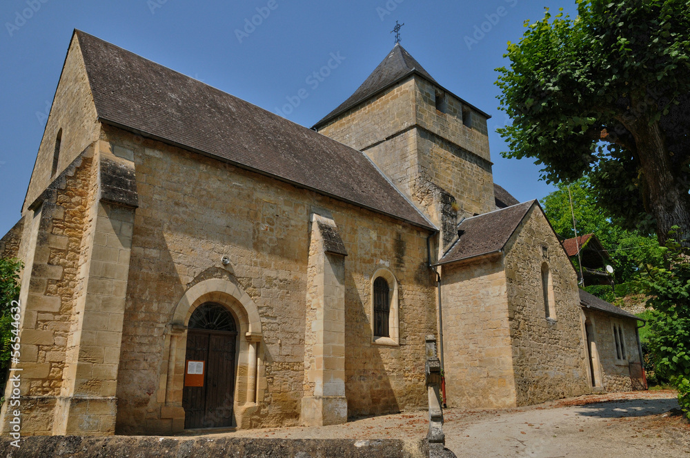 picturesque church of Sainte Mondane in Dordogne