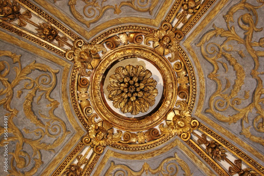 A ceiling decoration in Palazzo Madama in Turin, Italy