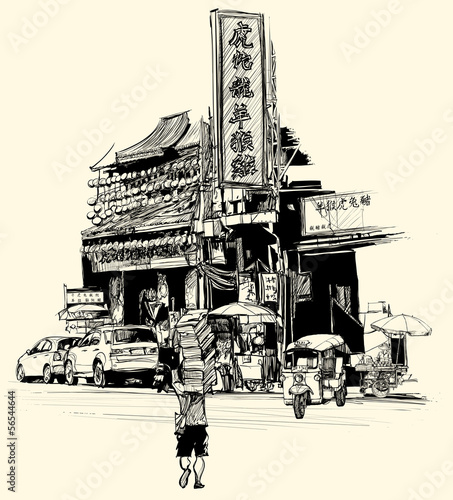 view of chinatown in Bangkok