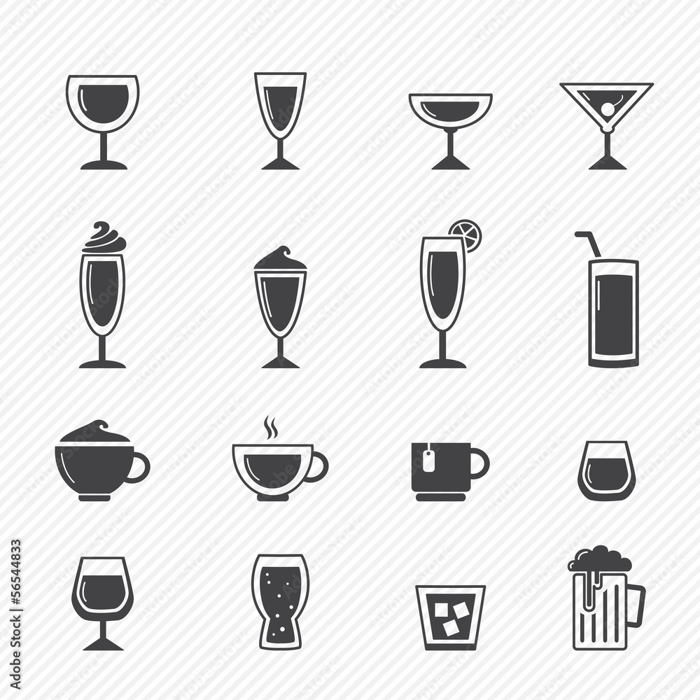 Drink icons isolated on white background Drink icons isolated on white background