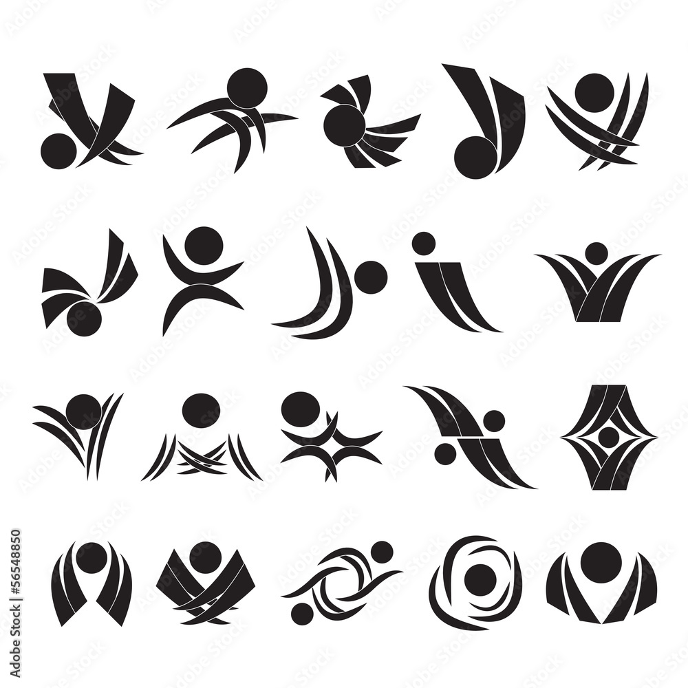 Abstract Icons Set - Isolated On White Background Abstract Icons Set - Isolated On White Background