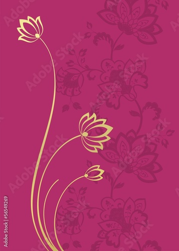 Fototapeta Naklejka Na Ścianę i Meble -  water lilies, wedding card design, India