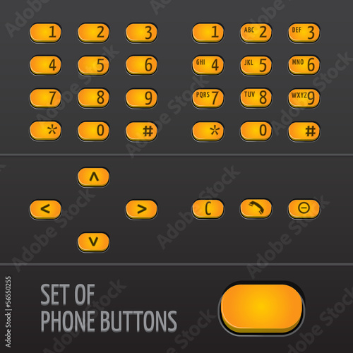 Set of Phone Buttons