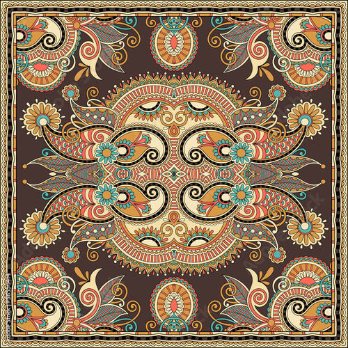 Traditional ornamental floral paisley bandanna