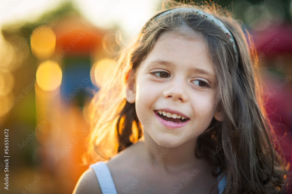 Happy young girl close up portrait outdoors. Happy young girl close up portrait outdoors.