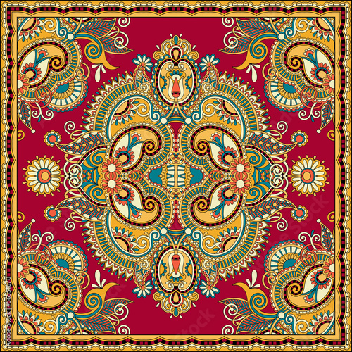 Traditional ornamental floral paisley bandanna