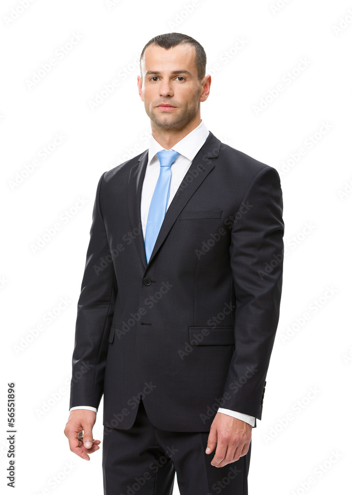 Half-length portrait of serious businessman, isolated on white Half-length portrait of serious businessman, isolated on white