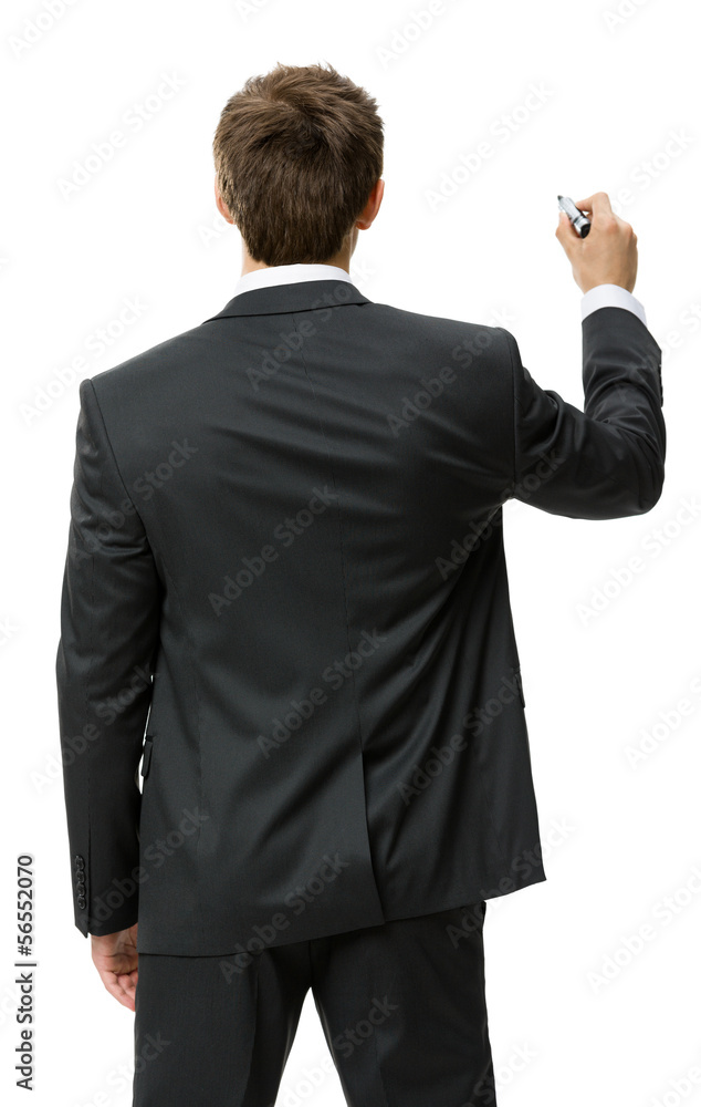 Half-length portrait of businessman writing Half-length portrait of businessman writing