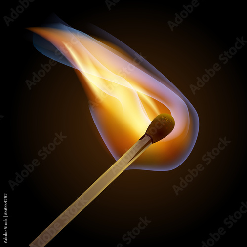 Match bursting to flame eps10 vector illustration