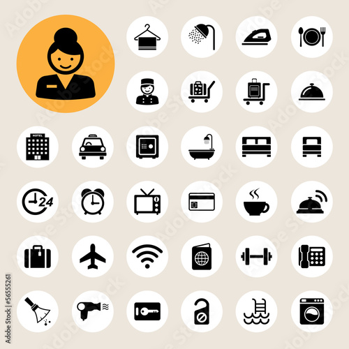 Hotel and travel icon set