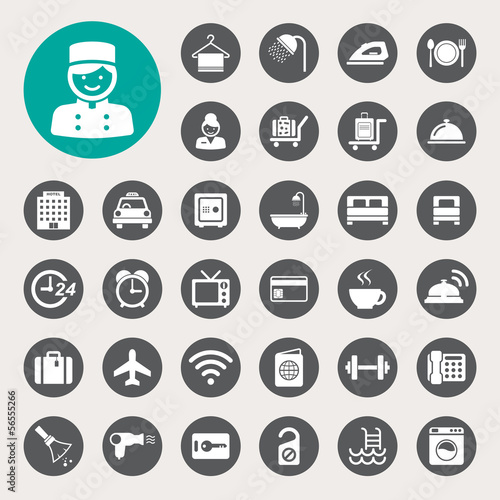 Hotel and travel icon set