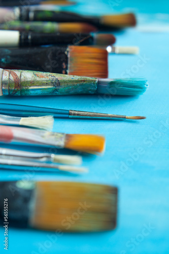 pędzel farba malarstwo niebieski błękit artysta sztuka obraz