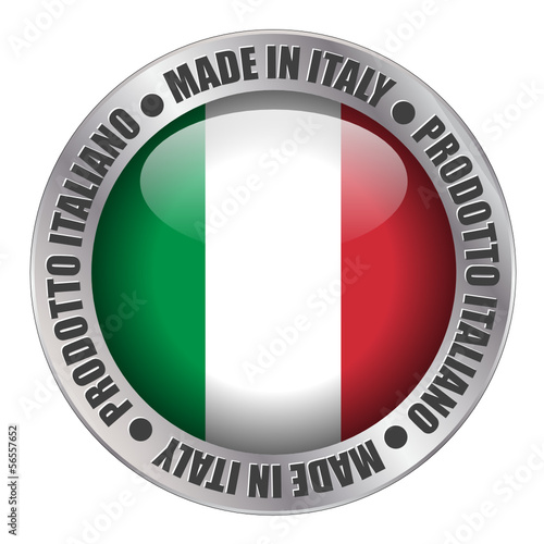 “MADE IN ITALY” label (badge stamp flag italian produce)
