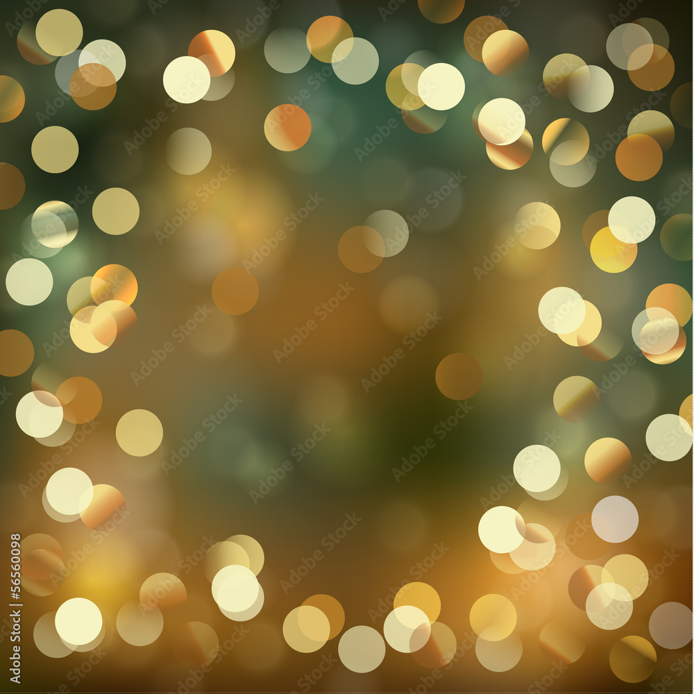 Festive background with gold defocused lights