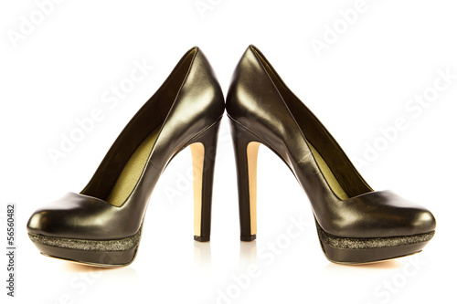 High heel women shoes on white background