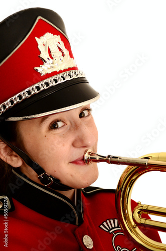 Happy marching band student