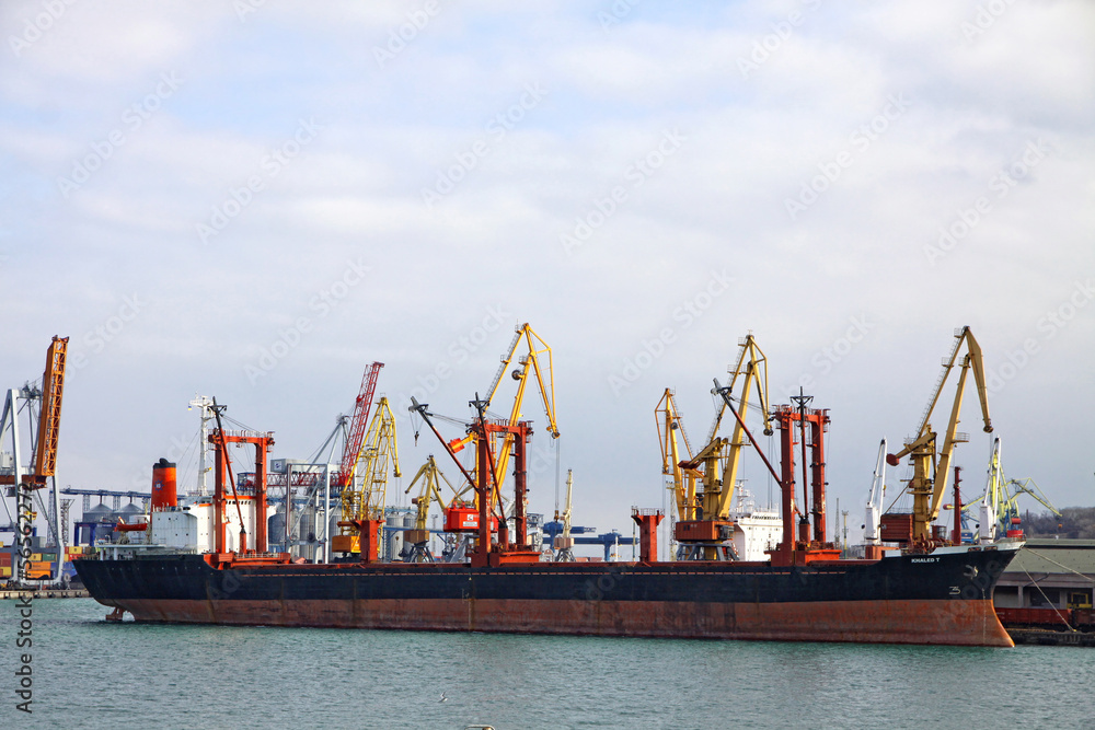 Industrial landscape of Odesa seaport, Ukraine