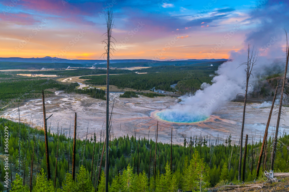 Grand Prismatic Geyser from above